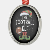 アメリカンフットボール小妖精や小人ファミリーマッチングクリスマス メタルオーナメント (左)