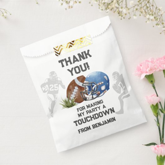 アメリカンフットボール少年の誕生日パーティー フェイバーバッグ (封をした状態)