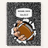 アメリカンフットボール愛好家カスタムのスパイラパーソナライズされたル ノートブック (正面)