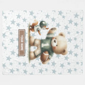 アメリカンフットボール毛布男の赤ちゃん誕生日 フリースブランケット (正面(横))