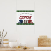 アメリカンフットボール海軍レッドハッピーバースデー任意の年齢 ポスター (キッチン)