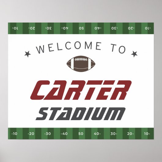 アメリカンフットボール海軍レッド誕生日ウェルカムサイン ポスター (正面)