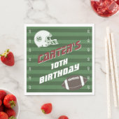 アメリカンフットボール海軍レッド、任意の年齢の誕生日パーティー スタンダードランチョンナプキン (インサイチュ)