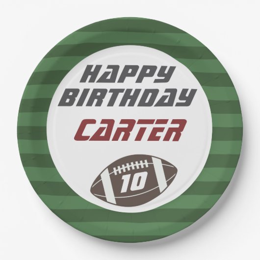 アメリカンフットボール海軍レッド、任意の年齢の誕生日パーティー ペーパープレート (正面)