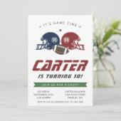 アメリカンフットボール海軍レッド、任意の年齢の誕生日パーティー 招待状 (スタンド正面)