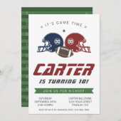 アメリカンフットボール海軍レッド、任意の年齢の誕生日パーティー 招待状 (正面/裏面)