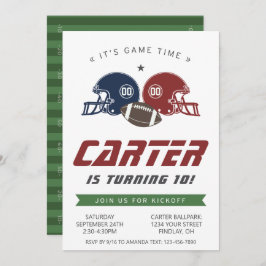 アメリカンフットボール海軍レッド、任意の年齢の誕生日パーティー 招待状