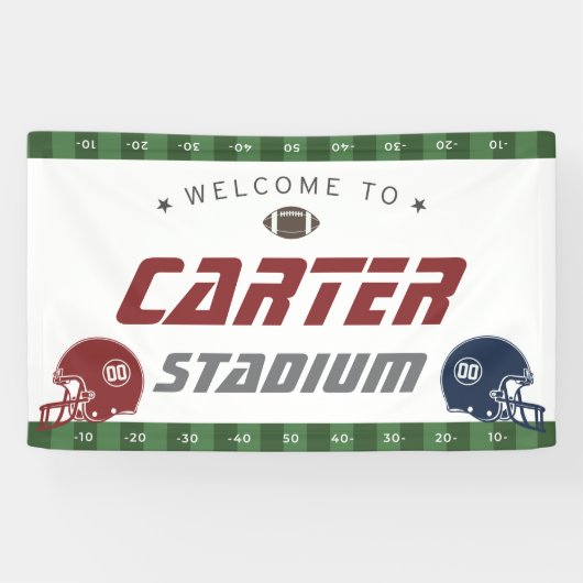 アメリカンフットボール海軍レッド、任意の年齢の誕生日パーティー 横断幕 (横)