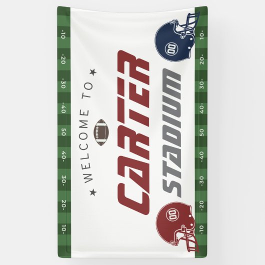 アメリカンフットボール海軍レッド、任意の年齢の誕生日パーティー 横断幕 (縦)