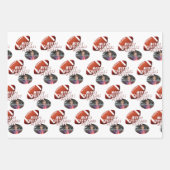 アメリカンフットボール球陽気クリスマスボーイ写真 ラッピングペーパーシート (正面2)