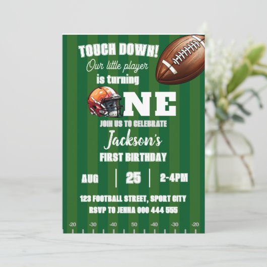 アメリカンフットボール第1回誕生日スポーツ 招待状 (スタンド正面)
