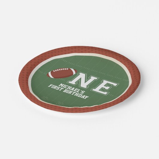 アメリカンフットボール第1誕生日 ペーパープレート (アングル)