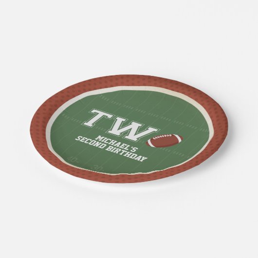 アメリカンフットボール第2誕生日 ペーパープレート (アングル)