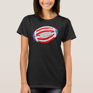 アメリカンフットボール米国国旗7月B日 Tシャツ