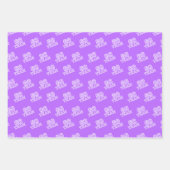 アメリカンフットボール紫と黒のパターン ラッピングペーパーシート (正面3)