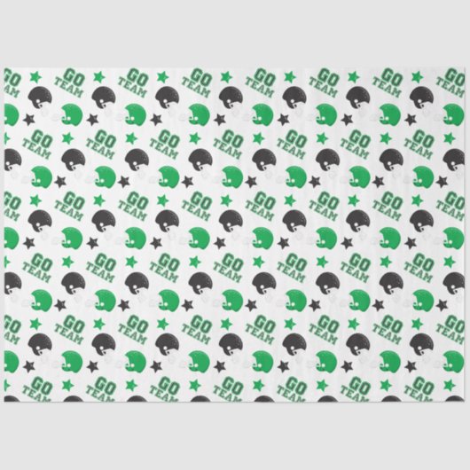 アメリカンフットボール緑と黒のパターン 薄葉紙 (正面)