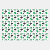 アメリカンフットボール緑、オレンジ、黄色のパターン ラッピングペーパーシート (正面)