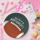 アメリカンフットボール試合日ダークグリーン ペーパープレート (パーティー)