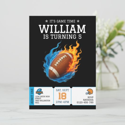 アメリカンフットボール誕生日アスリート誕生日 招待状 (スタンド正面)