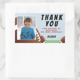 アメリカンフットボール誕生日サンキューフォト 長方形シール