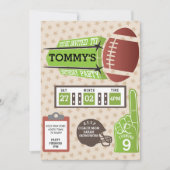 アメリカンフットボール誕生日パーティー招待状スポーツ 招待状 (正面)