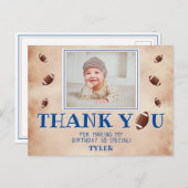 アメリカンフットボール誕生日写真ありがとう ポストカード (正面/裏面)