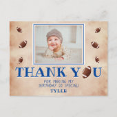 アメリカンフットボール誕生日写真ありがとう ポストカード (正面)