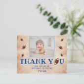 アメリカンフットボール誕生日写真ありがとう ポストカード (スタンド正面)