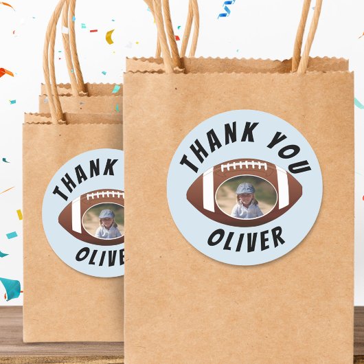 アメリカンフットボール誕生日写真ありがとう ラウンドシール