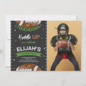 アメリカンフットボール誕生日写真 招待状 (正面)