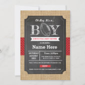 アメリカンフットボール赤ちゃんシャワーボーイラグビー招待状 招待状 (正面)