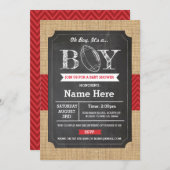 アメリカンフットボール赤ちゃんシャワーボーイラグビー招待状 招待状 (正面/裏面)