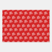 アメリカンフットボール赤と黒のパターン ラッピングペーパーシート (正面3)