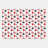 アメリカンフットボール赤と黒のパターン ラッピングペーパーシート (正面)