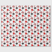 アメリカンフットボール赤と黒のパターン ラッピングペーパー (フラット)