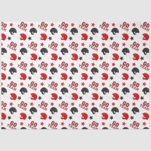 アメリカンフットボール赤と黒のパターン 薄葉紙 (正面)