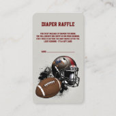 アメリカンフットボール赤と黒のベビーシャワー エンクロージャーカード (正面)