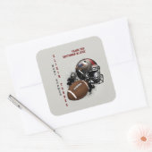 アメリカンフットボール赤と黒のベビーシャワー スクエアシール (封筒)