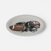 アメリカンフットボール赤と黒のベビーシャワー ペーパープレート (アングル)