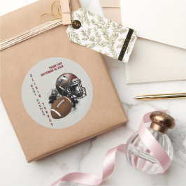 アメリカンフットボール赤と黒のベビーシャワー ラウンドシール