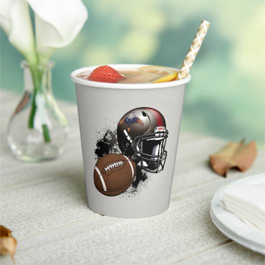 アメリカンフットボール赤と黒のベビーシャワー 紙コップ (インサイチュ)