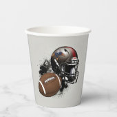 アメリカンフットボール赤と黒のベビーシャワー 紙コップ (正面)