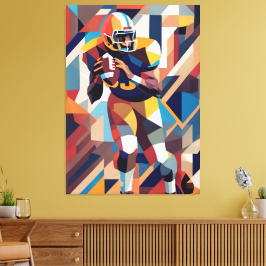 アメリカンフットボール選手キュビズムのキャンバス印刷 キャンバスプリント (インサイチュ (リビング))