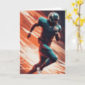 アメリカンフットボール選手スポーツ父の日 カード (黄色い花)