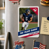 アメリカンフットボール選手 赤 白 青 写真 マグネット