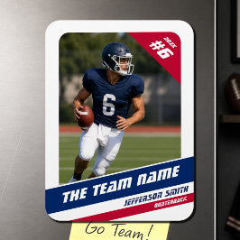 アメリカンフットボール選手 赤 白 青 写真 マグネット