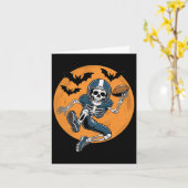 アメリカンフットボール骨格ハロウィンスポーツファンタジー カード (黄色い花)