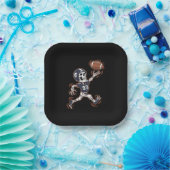 アメリカンフットボール骨格ハロウィーンフットボール ペーパープレート (パーティー)