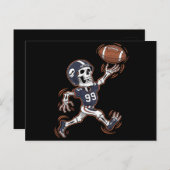 アメリカンフットボール骨格ハロウィーンフットボール ポストカード (正面/裏面)
