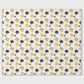 アメリカンフットボール黄色と黒のパターン ラッピングペーパー (フラット)